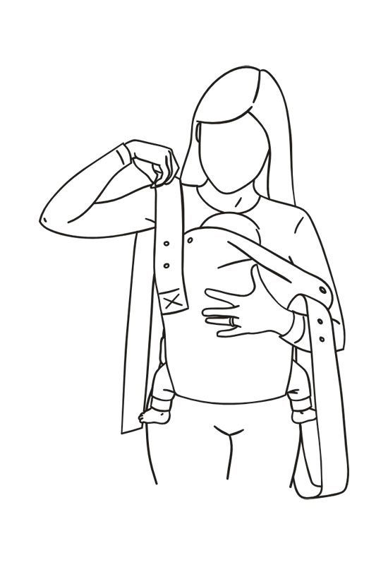 Marsupi instruction belly carry step 2