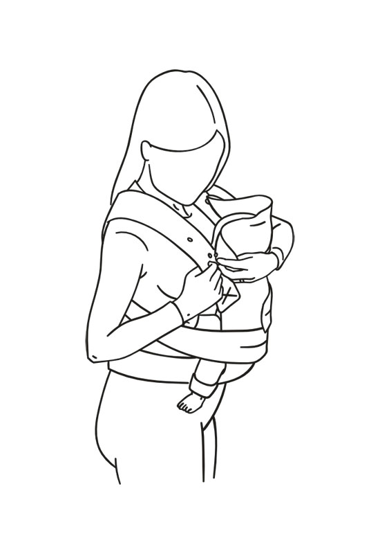 Marsupi instruction belly carry step 6