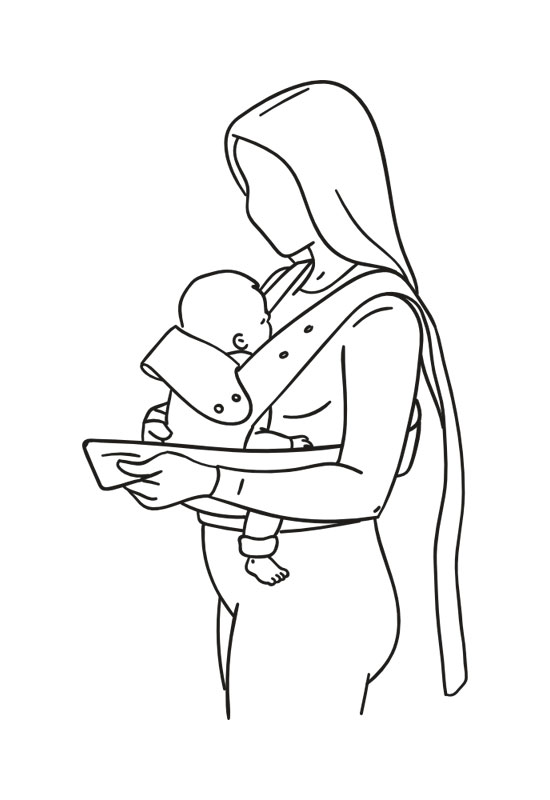 Marsupi instruction belly carry step 3