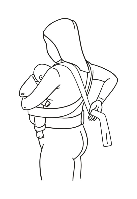 Marsupi instruction belly carry step 4